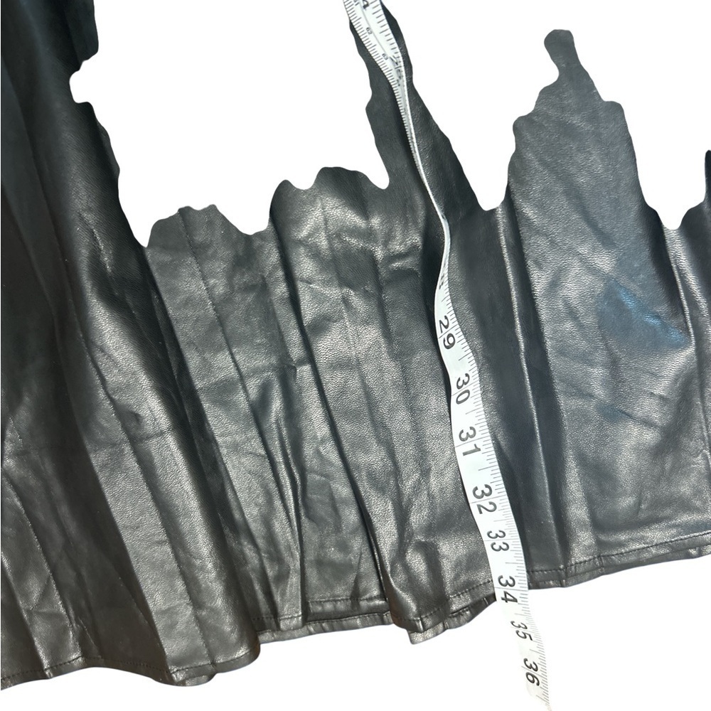 NWT Misook Vegan Leather Pleated Midi Skirt Black XS 28” Waist Faux Leather - Picture 6 of 6